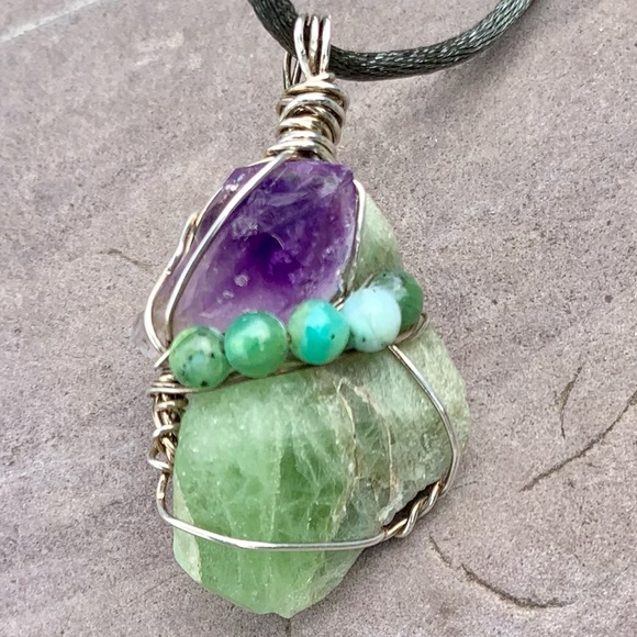 Amethyst, Peridot & Opal Bead Necklace - Picture 2 of 13